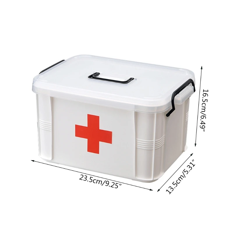 First Aid Kit Portable Emergency Box Medicine Chest for Household Outdoor Travel Hospital Pharmacy Plastic Storage Container