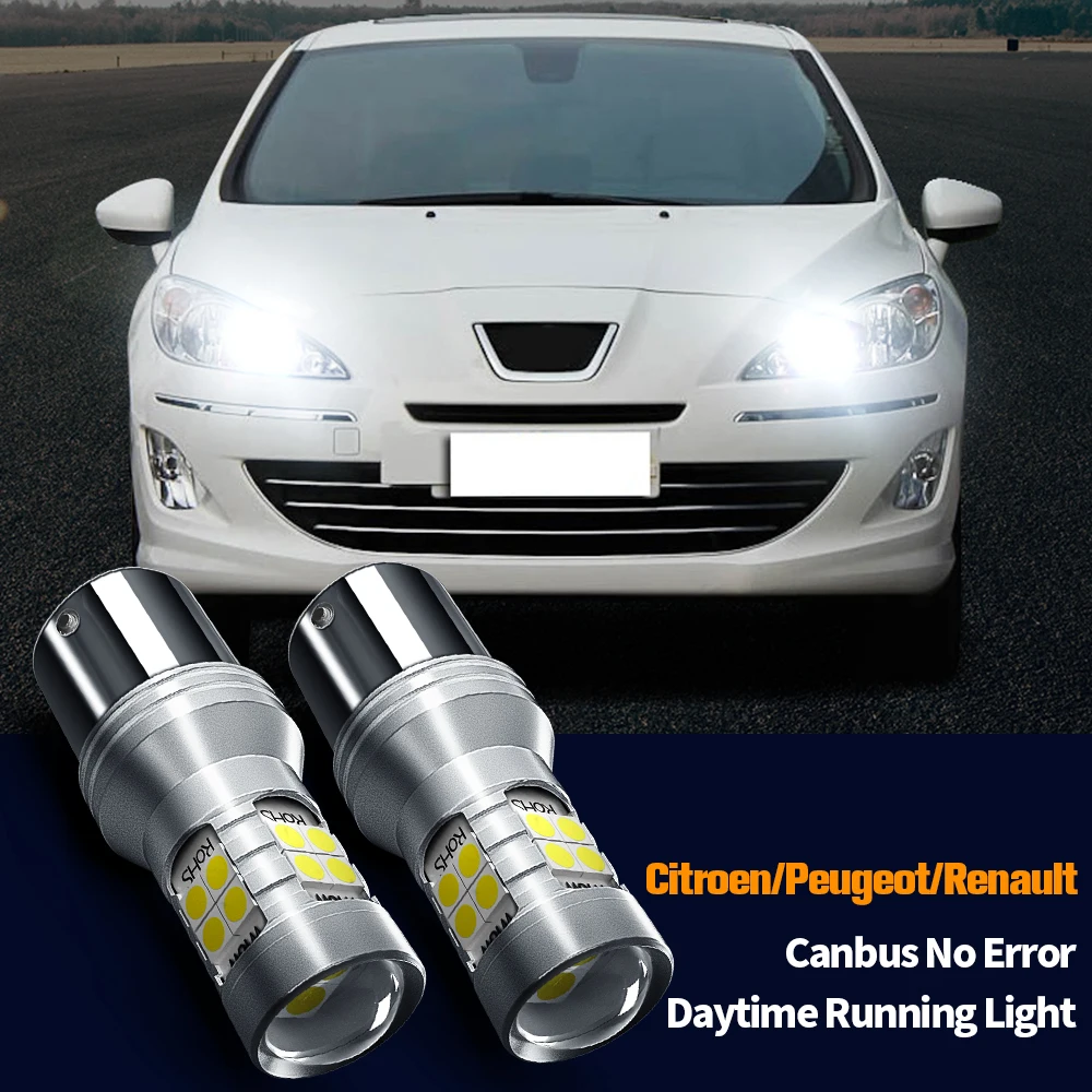 

2pcs LED Daytime Running Light DRL Bulb Lamp Canbus P21/5W 1157 BAY15D For Citroen DS4 Peugeot RCZ 408 308 Renault Kangoo