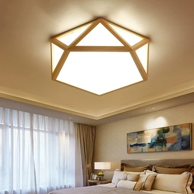 

LED Ceiling Lights for Bedroom with remote control 10cm height ceiling lamp Wooden meters modern house lighting fixture