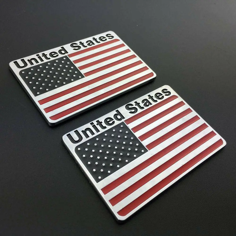 

2pcs American Flag Auto Car Trunk Tailgate Oil Tank Emblem Badge Decal Stickers