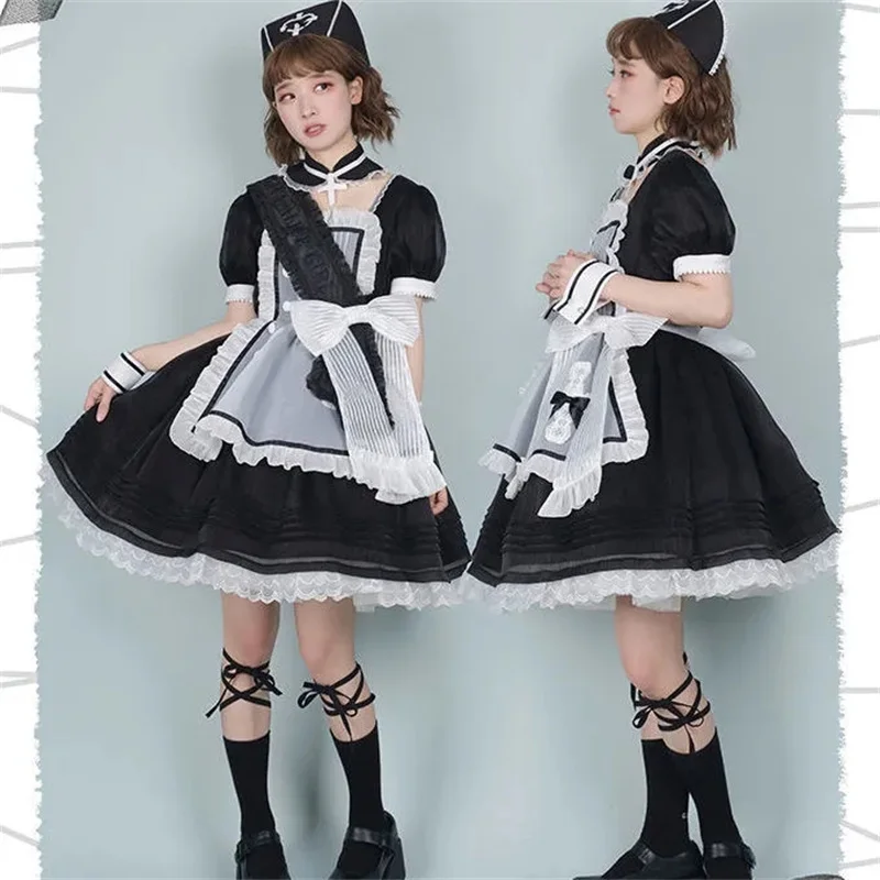 Vestido de princesa Lolita encantador, vestido victoriano de cintura alta, Falbala suave, Kawaii, Lolita Op Loli, Cosplay