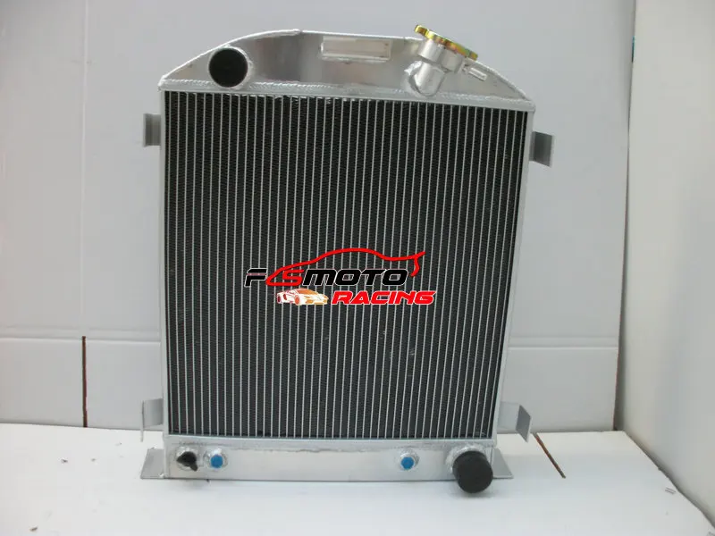 3 Row Aluminum Radiator + Fan Cooling For Ford Hi-Boy Chevy Engine Hotrod 1932 32