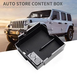 For JEEP Wrangler JL 2018-2023 Car Central Armrest Box Storage Coin Organizer Tray Pocket Interior Auto Stowing Accessories