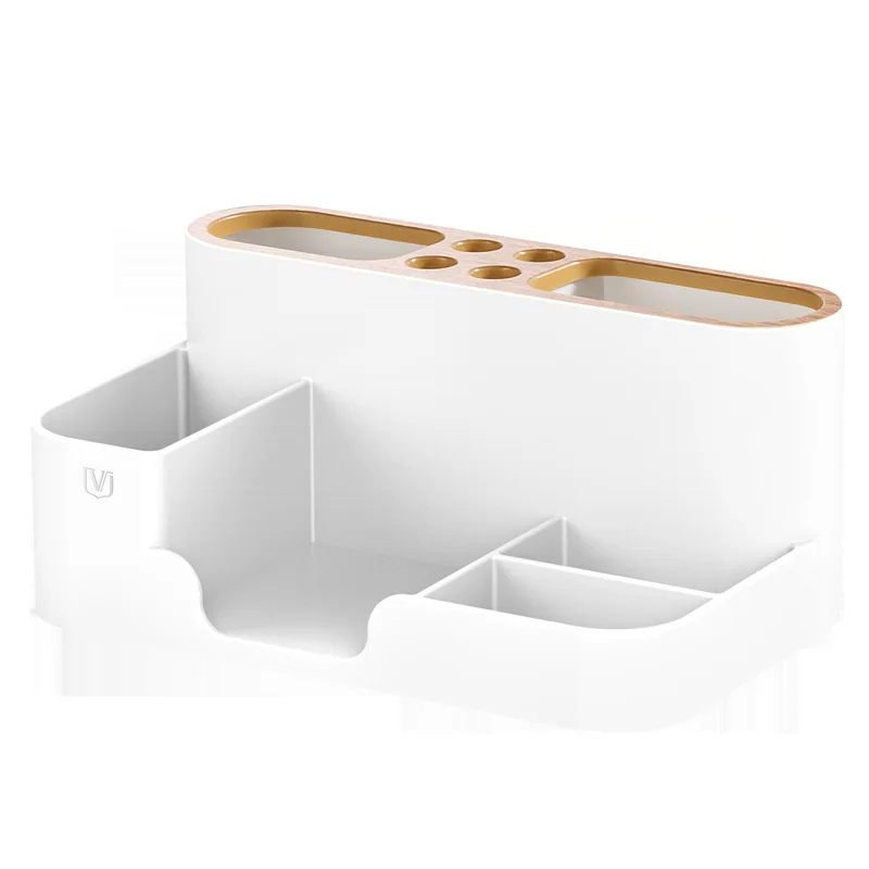 New Multi-function Abs Pen Holder Desktop Storage Box Plastic Simple Storage Box Cosmetic Office Stationery Sundries Sorting Box
