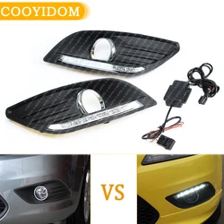 LED dynamic Fog light assembly For Ford Focus 2 mk2 2008 2009 2010 2011 Retrofit front Bumper fogLamp DRL White Yellow Blue 12V