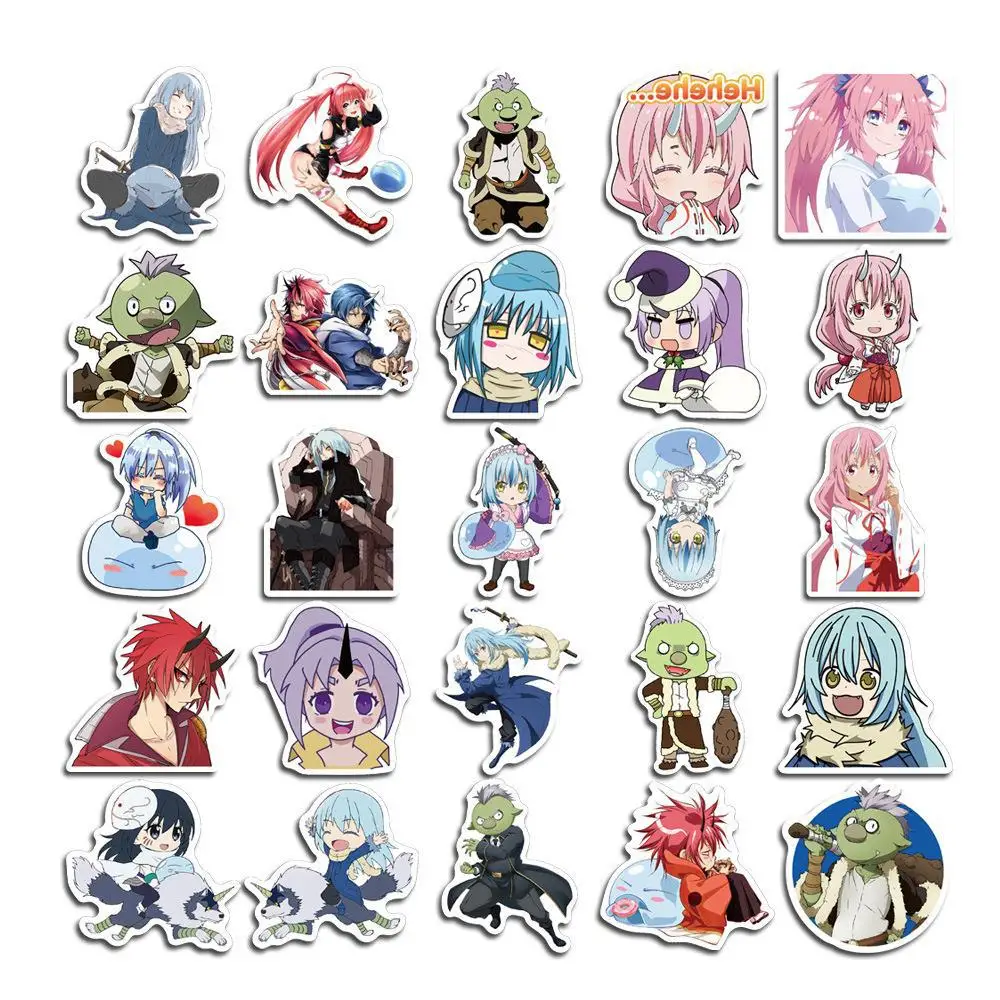 Anime 50pcs When I was reincarnated .it was slime Rimuru Tempest benimaru Cartoon suitcase hand account sticker stickers