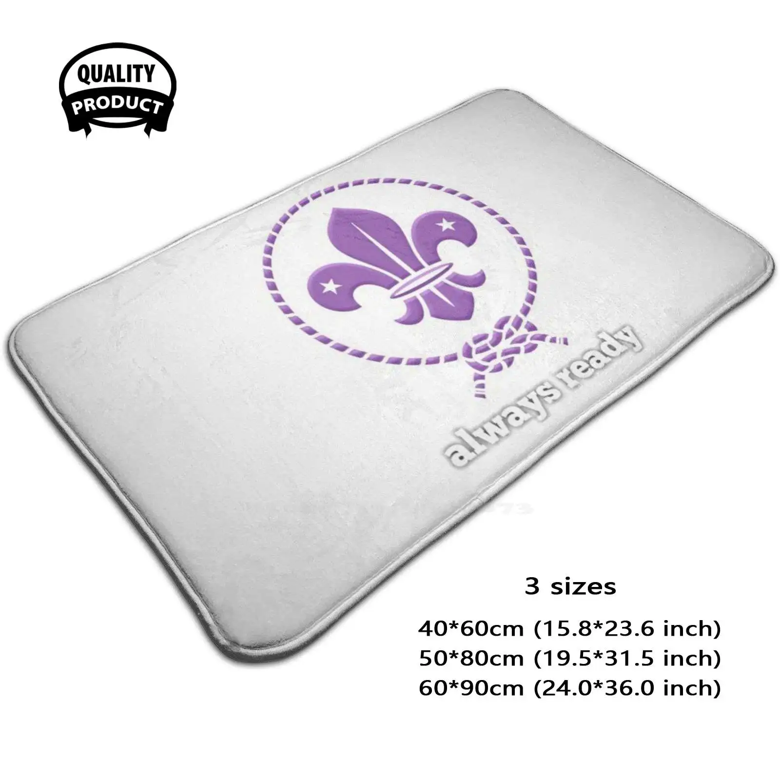 Always Ready Fleur - De - Lis Scouting World Scout Emblem Symbol Soft Cushion Home Carpet Door Mat Car Rug Camping Aunt