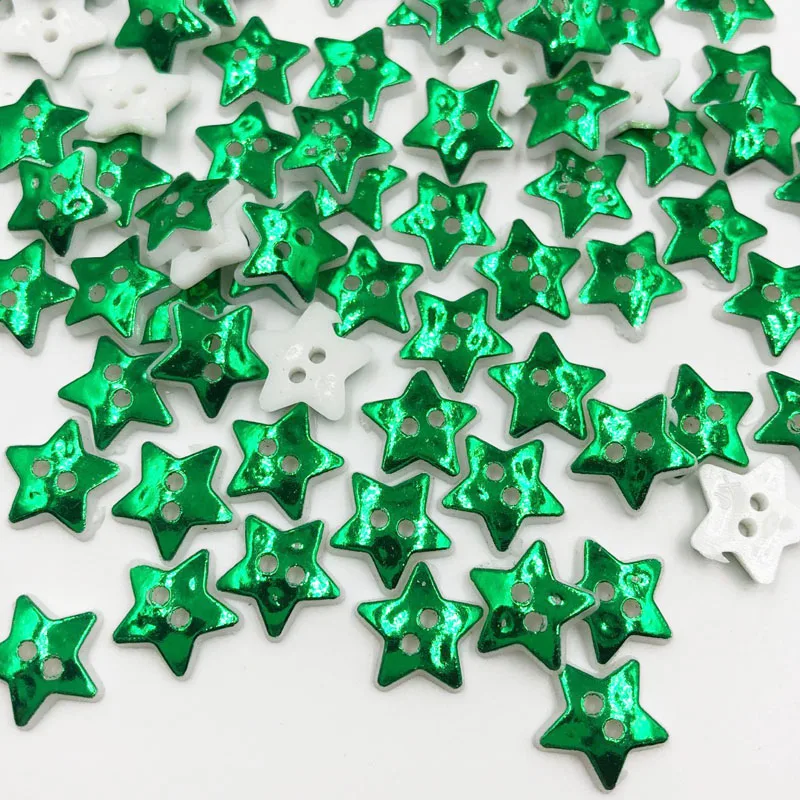 50/100PCS 12MM Star 2 Holes Plastic Buttons Children\'s Apparel Sewing Accessories DIY Scrapbooking Crafts PT301