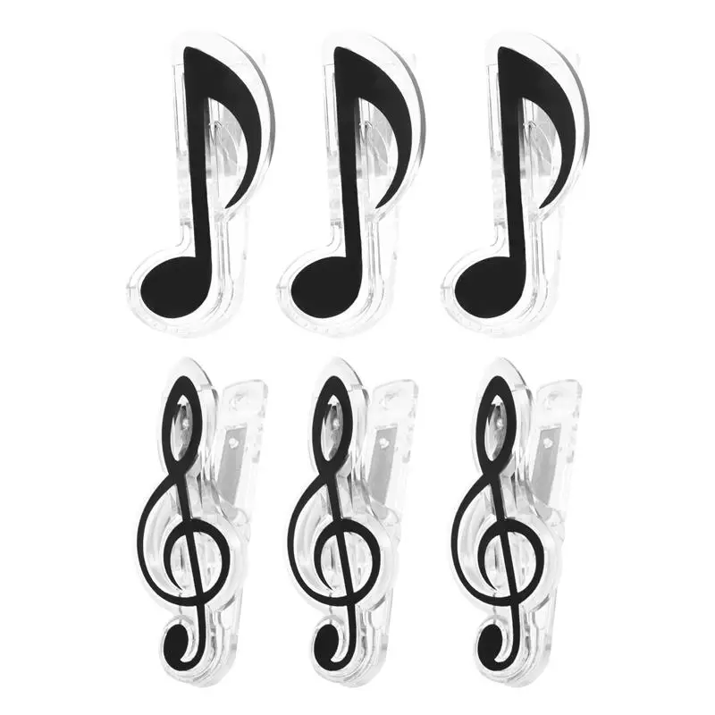  6 Pcs Sheet Music Book Clip Clips Stand Page Holder Stationery Memo Note Score Clamp