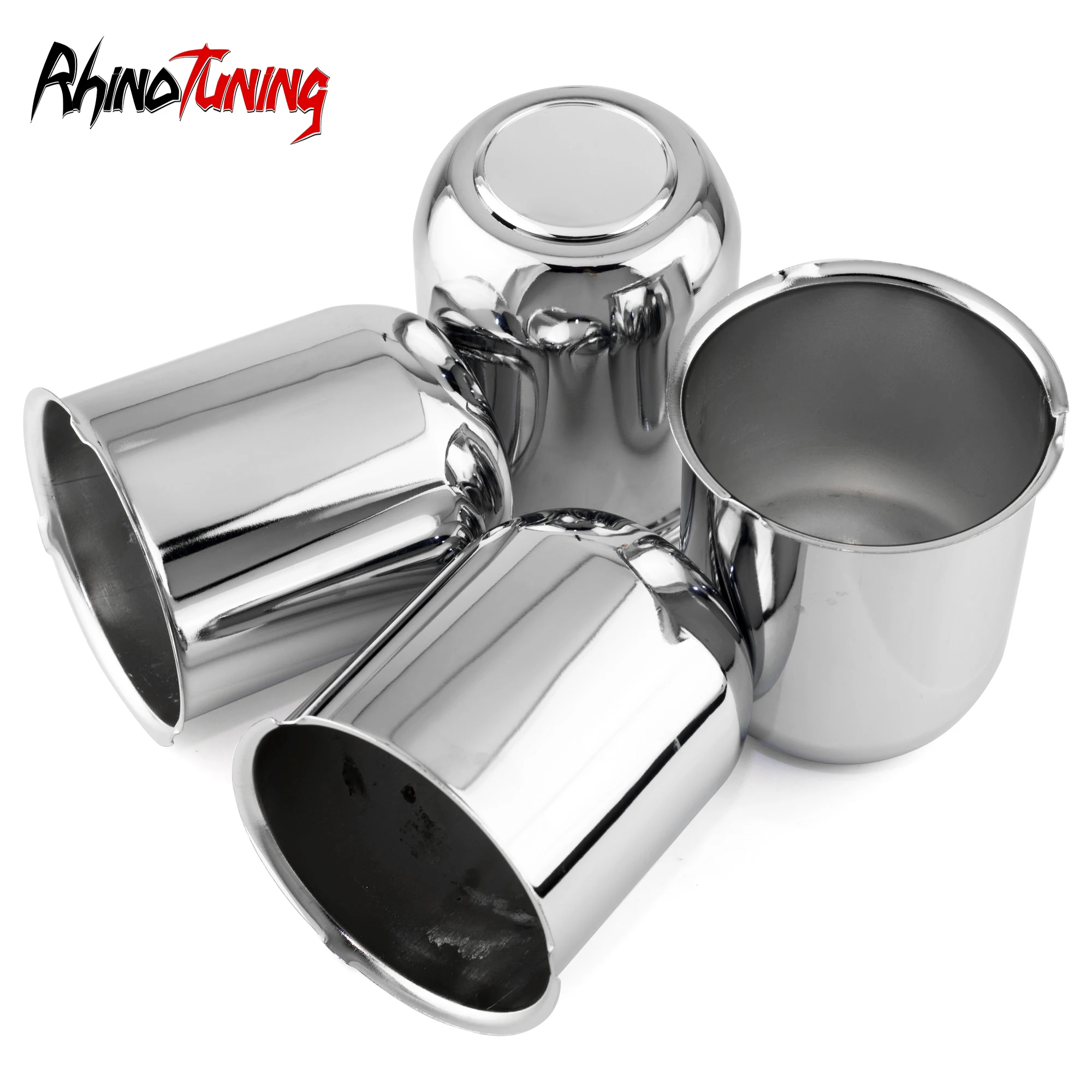 4Pcs 95mm 3.74in Push Through Center Caps For Trailer/Truck Rims Hub Cover Bore 4.41in Tall  Chrome Carbon Steel Car Accessories