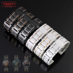 Ceramic watchband 14mm 15 16 17 18mm 20mm 22mm watch strap for huawei Ticwatch watches women man fashion wristwatches band