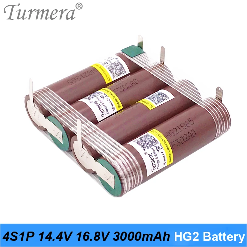 3S 10.8V 12.6V 18650 HG2 3000mAh 6000mAh Lithium Battery 30A Soldering Strip for Screwdriver Battery Shurika CustomizeMA17