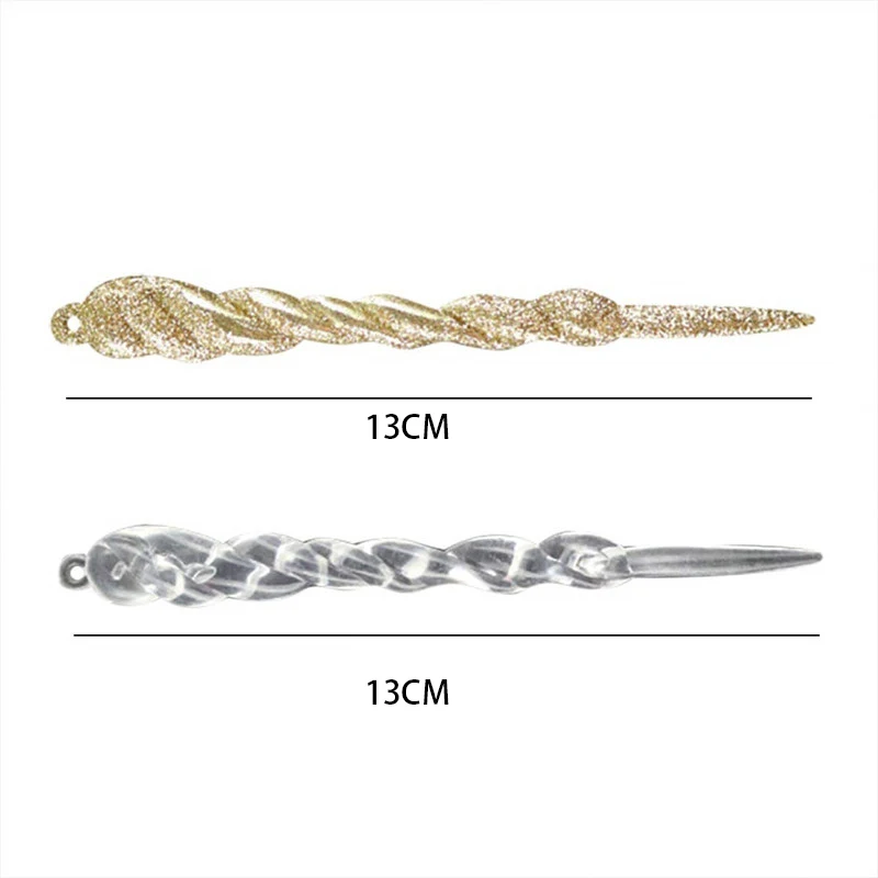 Christmas Decoration 3/6PCS Simulation Ice Xmas Tree Hanging Ornament Fake Icicle Props X-mas Tree Decorations Winter Party