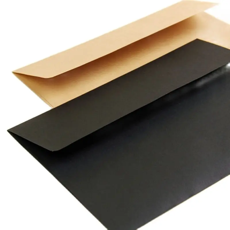 

100Pcs Custom LOGO Printed kraft paper envelope blank Postcard gift packing sheet cards for wedding party