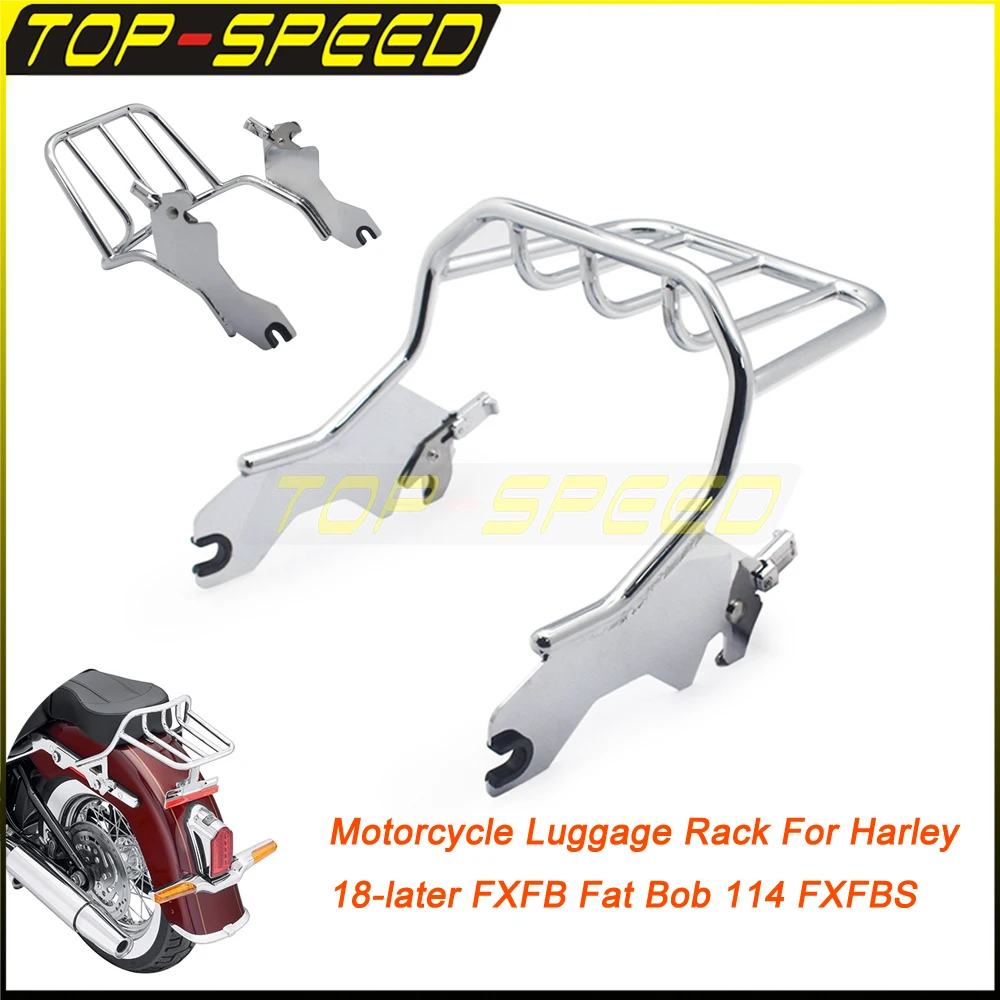 Chrome Luggage Rack Support Shelf Two-Up Kit Motorcycle For 2018-2020 FLSB FXLR FXLRS Low Rider FXLR FXLRS Sport Glide FLSB