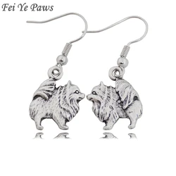 Cute Funny Pomeranian Samoyed Dog Charm Dangle Drop Earrings Animal Earrings for Women Girls Pet Lover Party Souvenir Jewelry