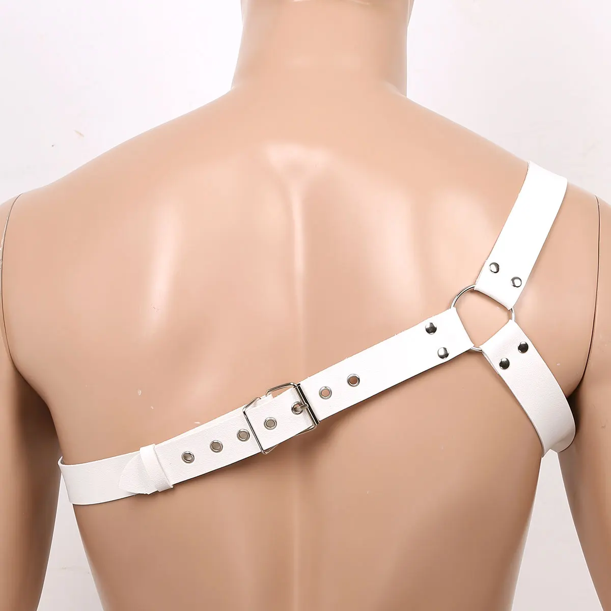 Mens Harness Muscle Belt Sexy Restraints Body Chest Strap Gothic Punk PU Leather Shoulder Armor Homme Hot Erotic Cosplay Costume