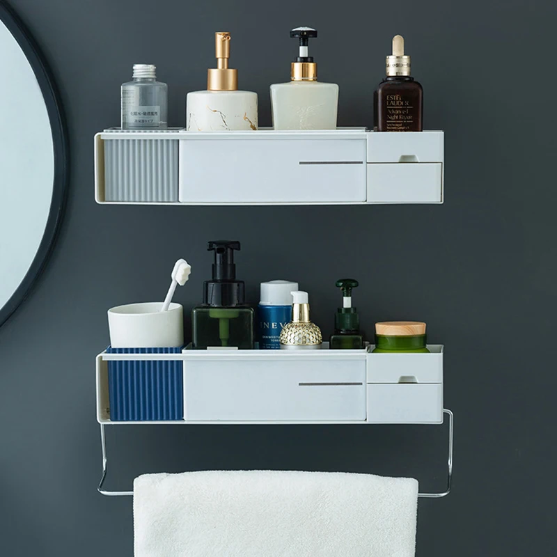 Punch-free Bathroom Shelf For Home Toilet Organizer Multi-functional Towel Rack Bathroom Accessories Storage Rack Kitchen Holder