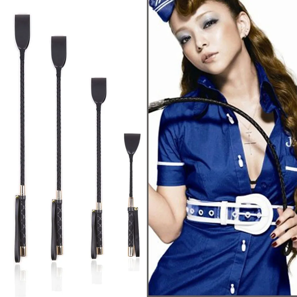 BDSM fantasy Bondage Boutique Slim Leather Riding Crop Whips paddle handle Fetish spank slave submission sex toys for couples