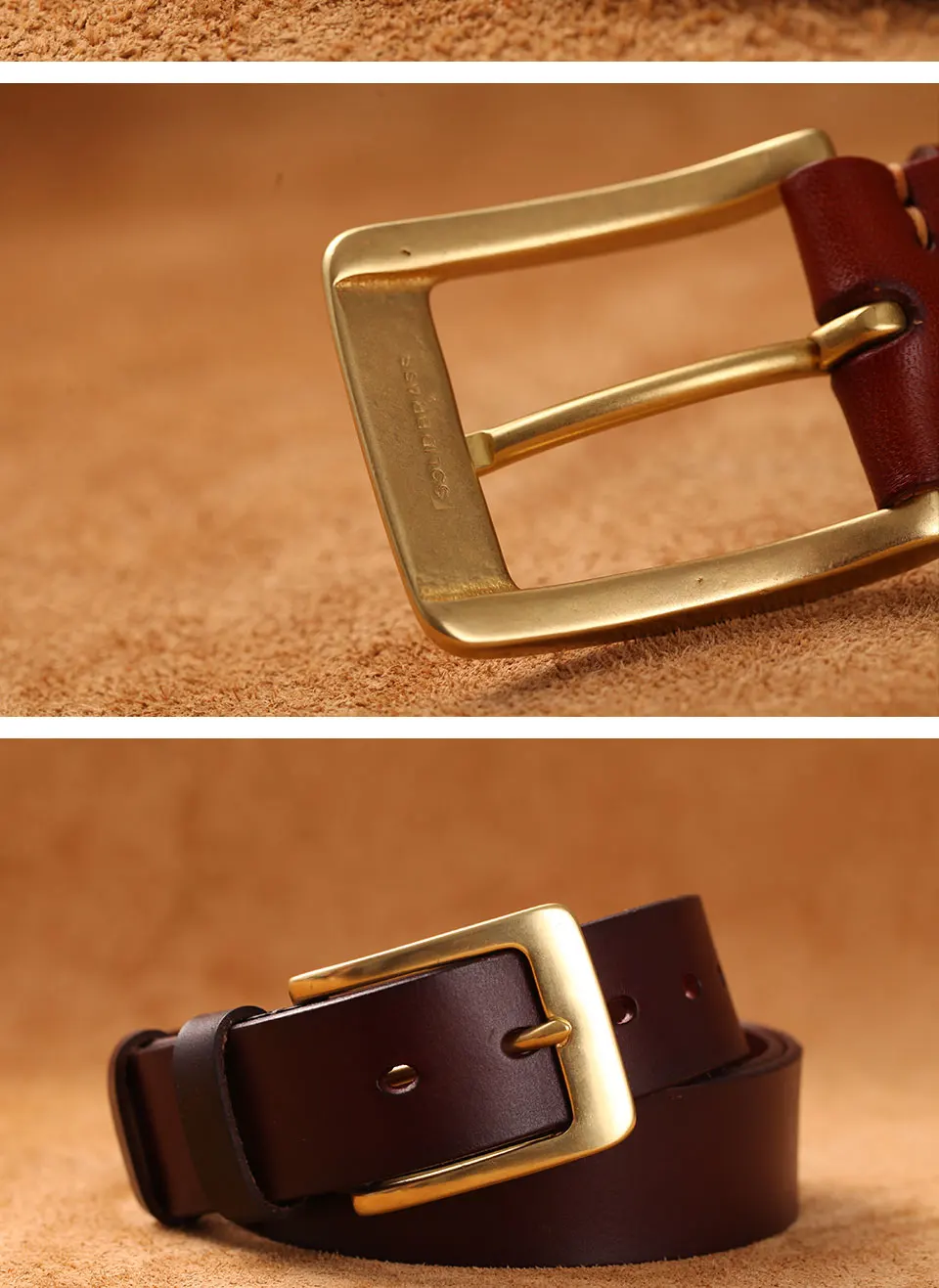 Echtes Leder Gürtel Für Männer Mode Massivem Messing Schnalle Gürtel Männer der Kupfer Schnalle Gürtel Rindsleder Qualität Männer Strap – Detail 8