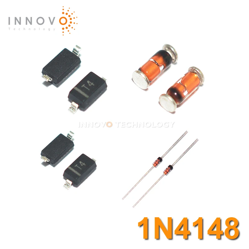 INNOVO 100pcs/lot T4 1N4148WT 1N4148WS 1N4148W 1N4148 DO-35 LL34 SOD123 SOD323 SOD523 SMD 2pin Diode Switching 100V