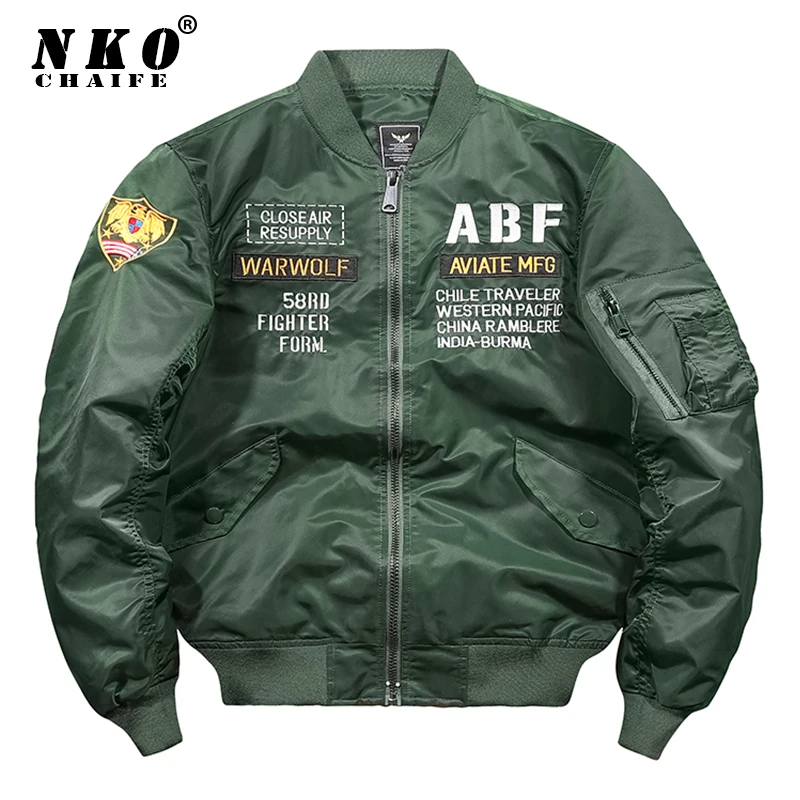 

Men's MA1 Bomber Jacket 2021 Spring Autumn Fashion Casual Embroidery Baseball Jacket Coat Men Army Tactics Military Jacket Men