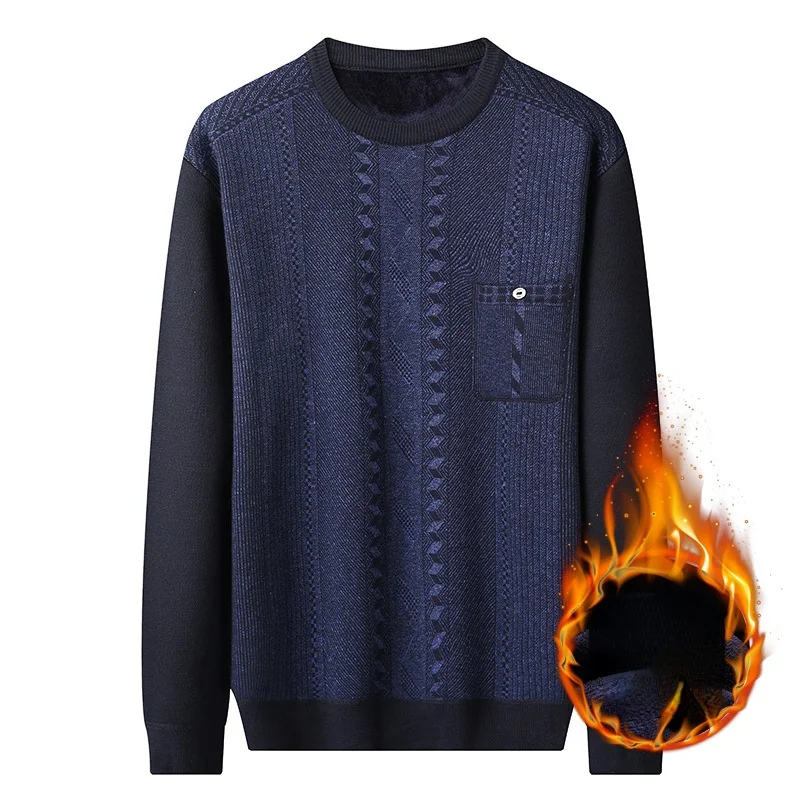 

Sweater Men Casual O-Neck Pullovers Spring Autumn Loose Fit Father Wear Long Sleeve Knitted Pull Homme Y709