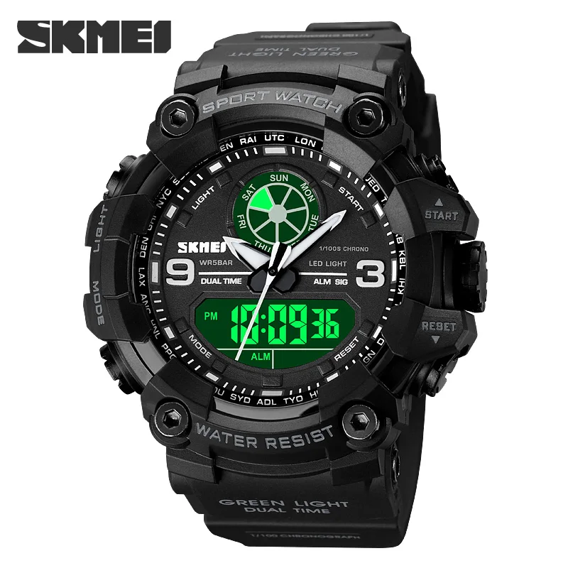 SKMEI Brand Men Sport Watches Fashion Outdoor Shockproof Waterproof Military Chrono Alarm Digital Quartz Wristwatches Clock Man