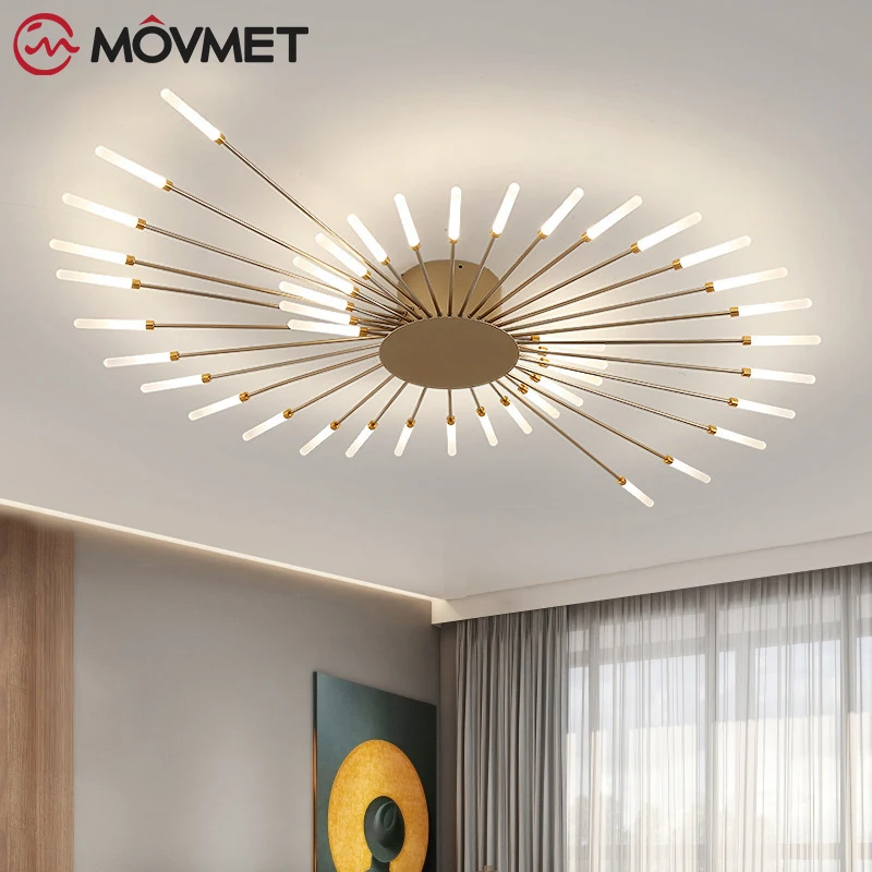 Creative LED Ceiling Lamp Acrylic Firework Style Metal Aluminum For Livingroom Bedroom Diningroom Kitchen Chandelier Home