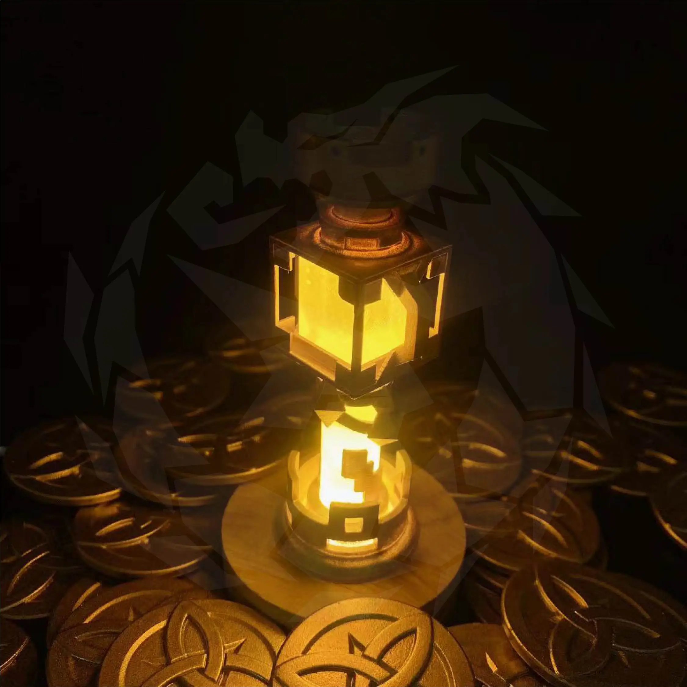 Game Genshin Impact Zhongli Cosplay Heart of Rock God Night light Ornaments Vision Halloween Cosplay Props Otaku Gifts