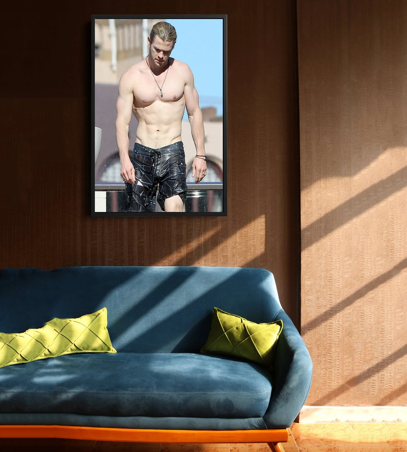 لوحة جدارية لتزيين المنزل من كريس هيمسوورث (بدون إطار) #1