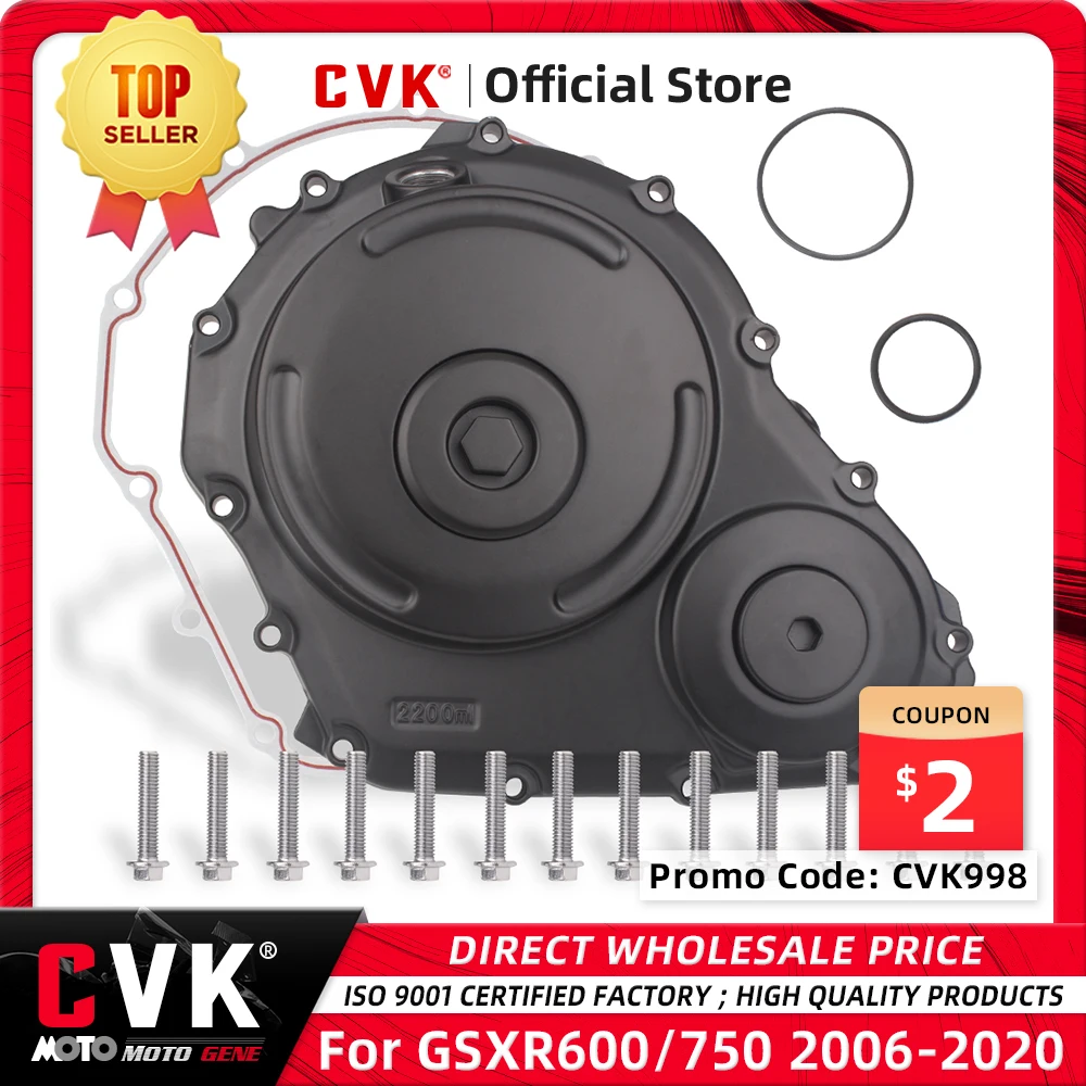 CVK Engine Cover CrankCase Clutch Cover For SUZUKI GSXR600 GSXR750 GSX-R 600 750 2006 2007 2008 2009 2010 2011 2012 2013 2014