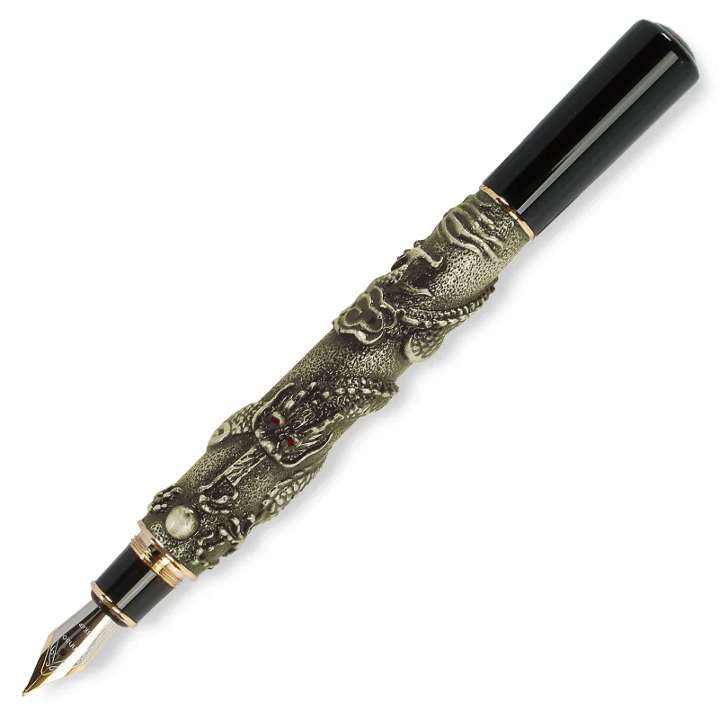 Imagem -05 - Jinhao Dragon Fountain Pen Canetas de Tinta Vintage para Escrever Material de Escritório Papelaria Presente Luxo Alta Qualidade