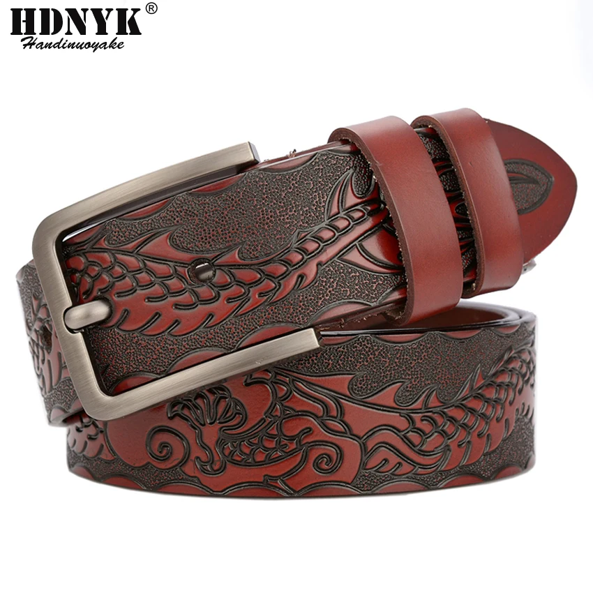 New Arrival Fashion China Dragon Style Belt  Artistic Designer Belt High Quality Genuine Leather Belts for Men Quality Assurance