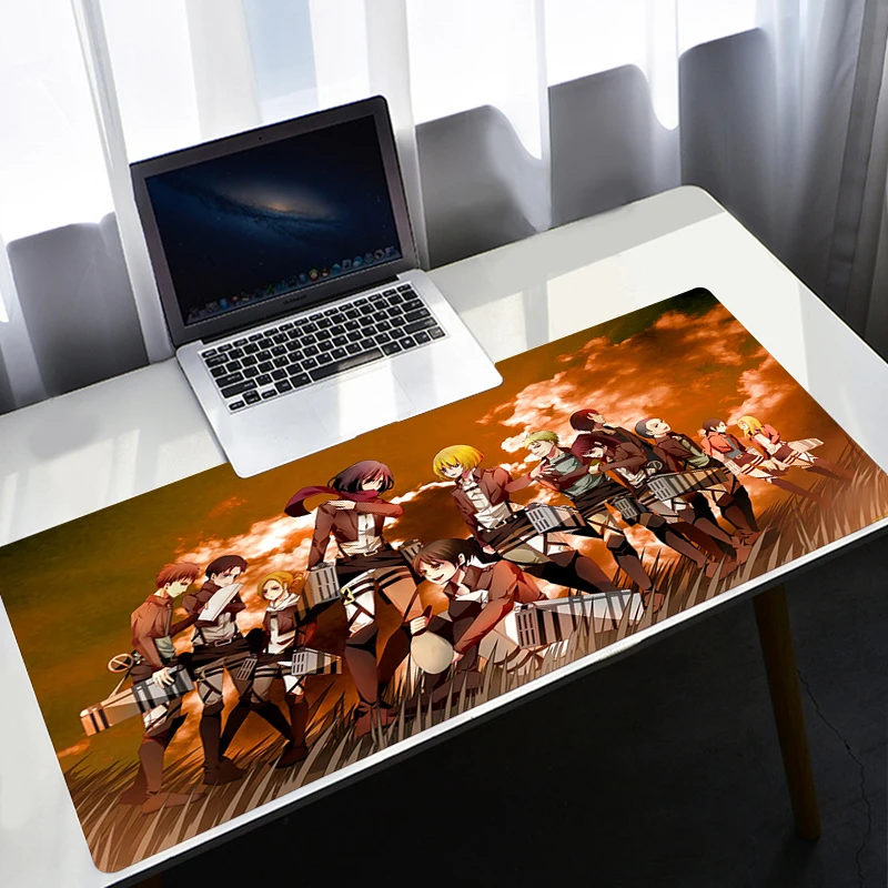 Attack On Titan Mouse Pad Large 90x40 Gaming Accessories Non-Slip Table Keyboard Desk Mat Gamer PC Rubber Anime Carpet Mousepad