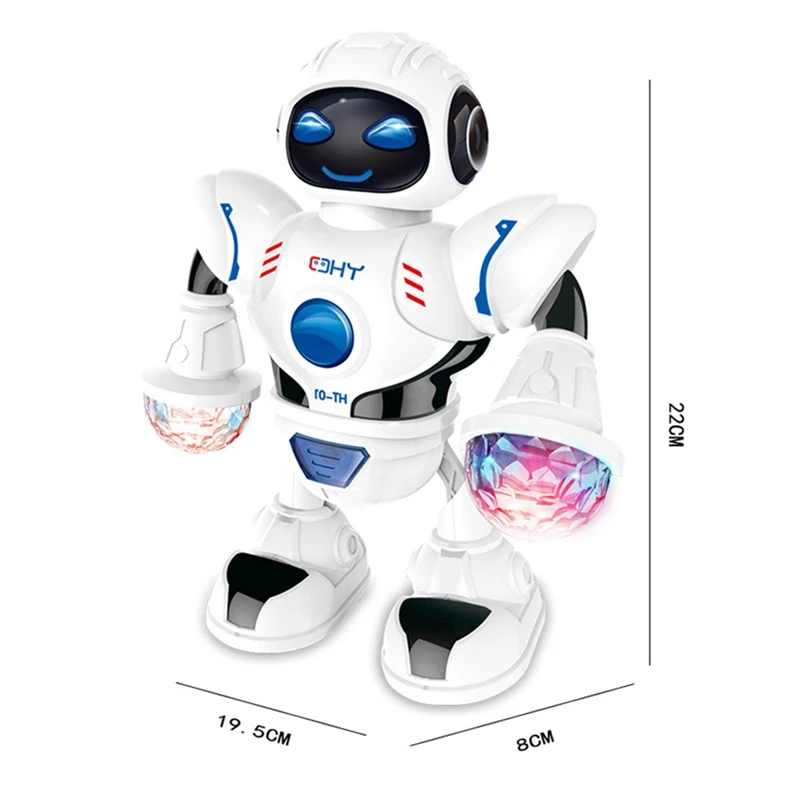 20cm Mini Robot With Flashing Led Light Dancing Intelligent Model Electric Simulated Educational Robotic Gifts Toys for children