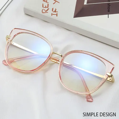 Imagen 2 del producto Montura de gafas con bloqueo de luz azul para mujer, filtro UV400, gafas ópticas dañinas, montura femenina