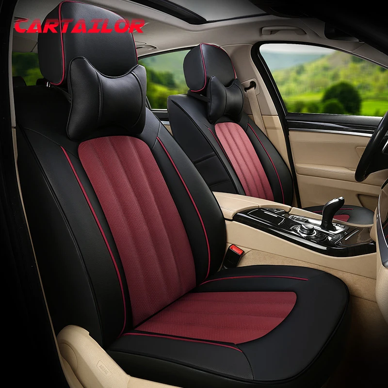 

CARTAILOR Car Seat Cover Cowhide & Artificial Leather Styling for Skoda Yeti Seat Covers & Supports Auto Accessories for Cars