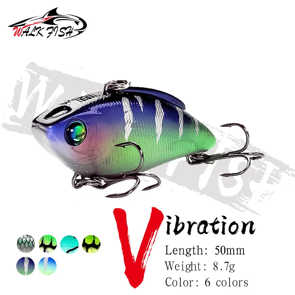 WALK FISH 1PCS 50mm 8.7g Fishing Lure Hard Artificail Bait VIB Vibrator Wobbler Vibe Vibration Sinking Lipless Crankbaits