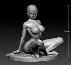 1/18 60mm Resin Model Kits Sexy Girl Killer Figure Sculpture Unpainted No Color RW-432