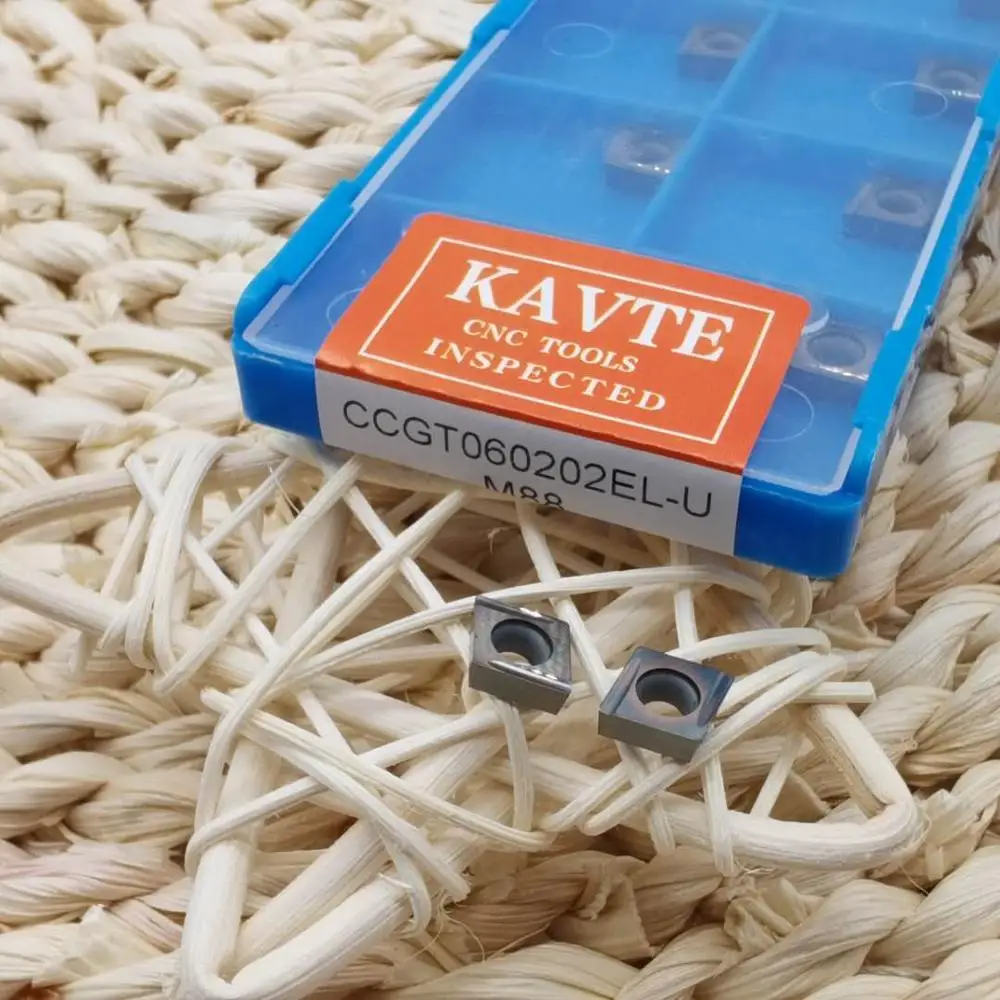 KAVTE 10Pc CCGT060202 CCGT060204 CCGT09T302 CCGT09T304 ER-U EL-U, 다채로운 코팅, 고품질 카바이드 삽입, 스테인레스 스틸