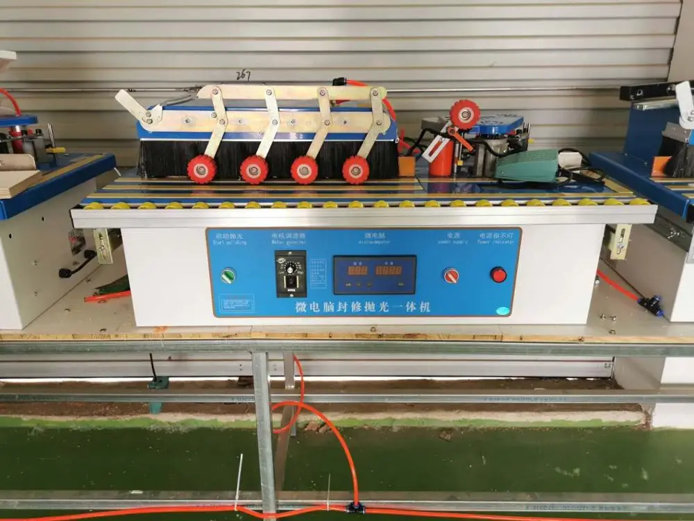 

Woodworking edge banding machine trimming, multi-function microcomputer, linear, curved + polished + widened + pneumatic aligner