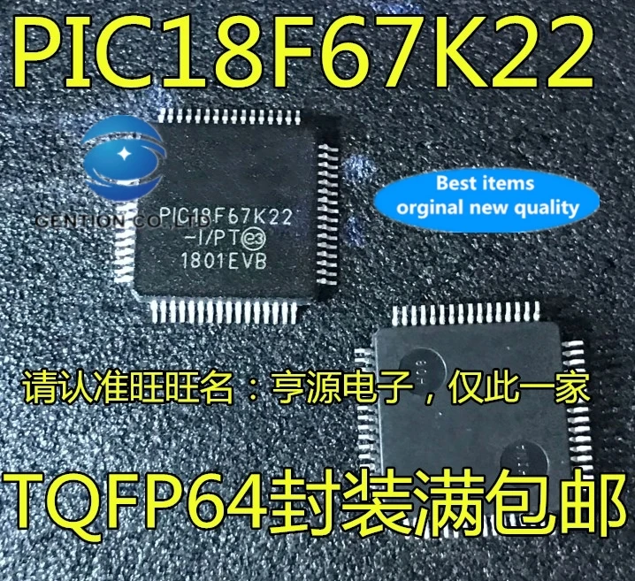 1PCS PIC18F67K22 PIC18F67K22-I/PT TQFP64 MCU 8-bit microcontroller 128 KB in stock 100% new and original