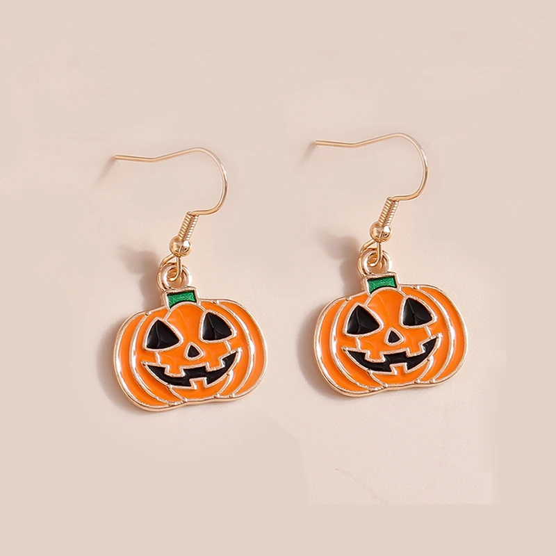 Trendy Halloween Tropfen Ohrringe Für Frauen Mond Tod Geist Kürbis Skelett Baumeln Ohrringe Party Zubehör Lustige Schmuck Geschenke – Detail 38