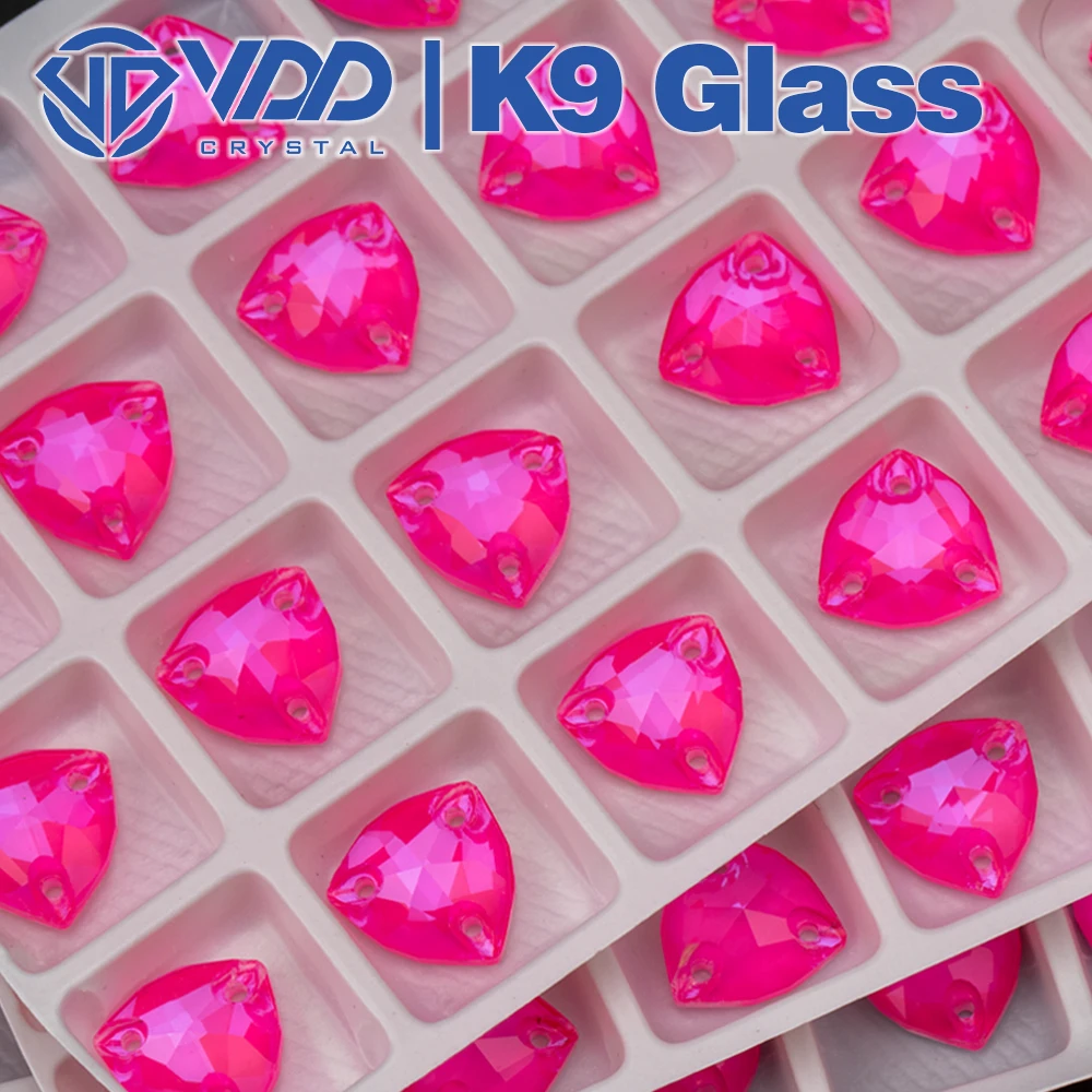 VDD 12x12mm Trilliant AAAAA K9 Neon Rose Glass cucire su strass cucire pietre di cristallo trasparente Flatback per accessori di abbigliamento