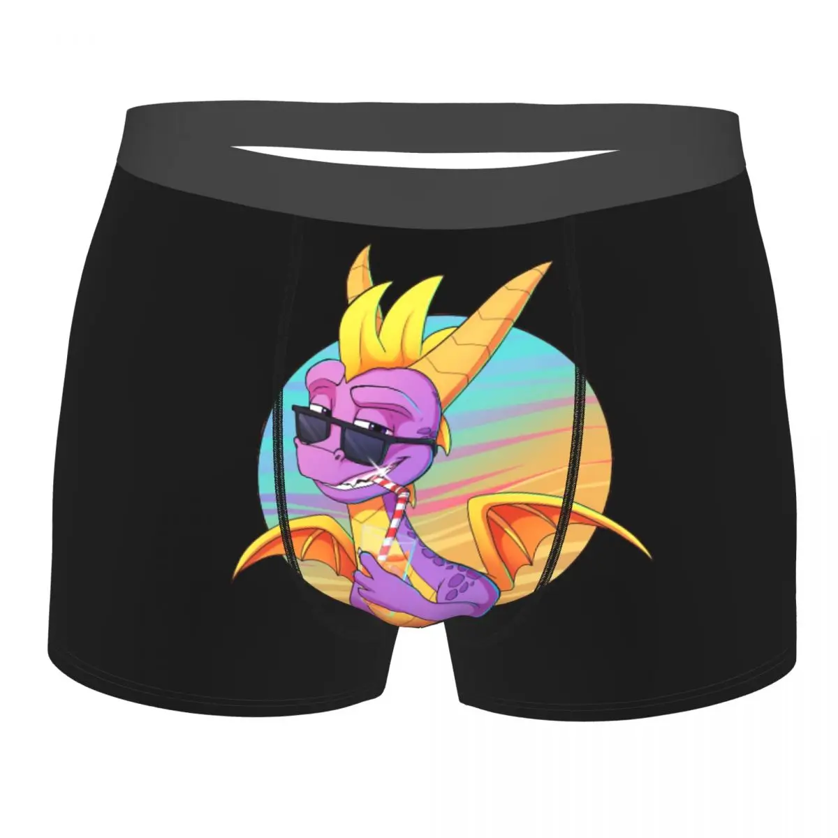 Spyro bonito dragão verão vibrações cuecas breathbale calcinha homem roupa interior ventilar shorts boxer briefs