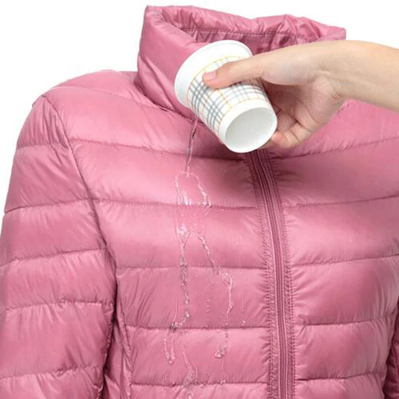 Casaco de inverno com capuz feminino, jaqueta tipo duck down e parca feminina ultra leve para áreas externas 90%, manga comprida, casaco quente e