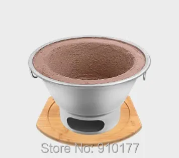 شوايات الشواء الفحم المحمولة شواء الرجعية موقد الطين الحراري الحفاظ على الحرارة التدفئة النحاس النمط القديم موقد الجدول شواء