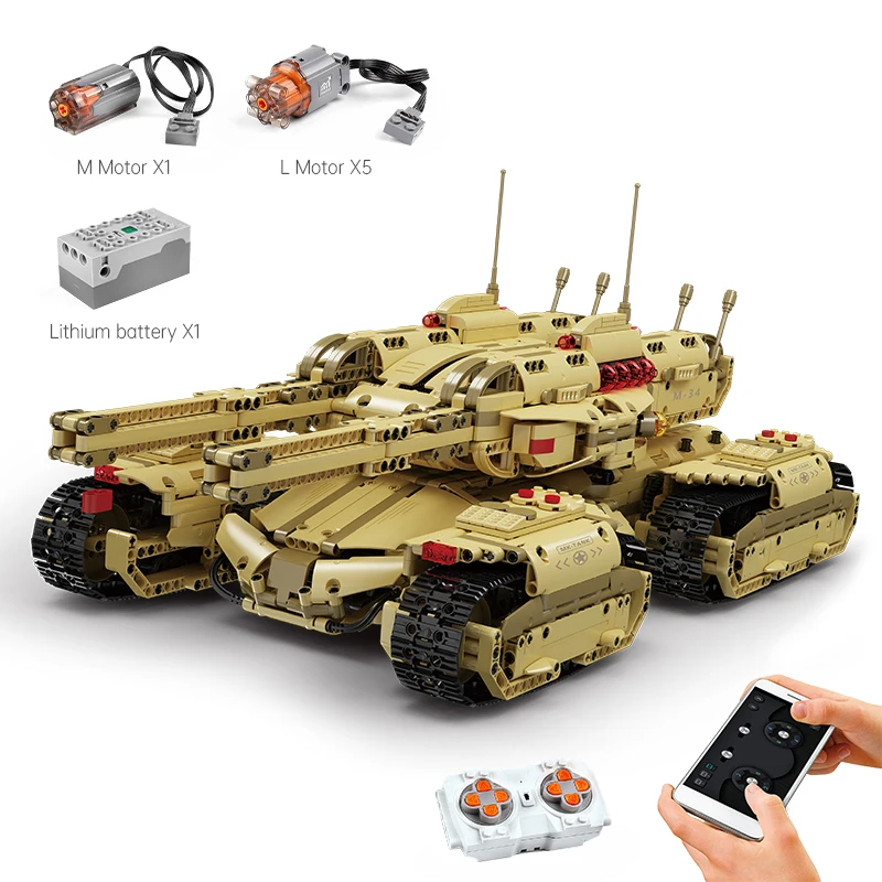 Mold KING 20011 App ad alta tecnologia telecomando auto militare MOC mammoth Tank Model Building mattoni giocattoli per bambini regali di natale