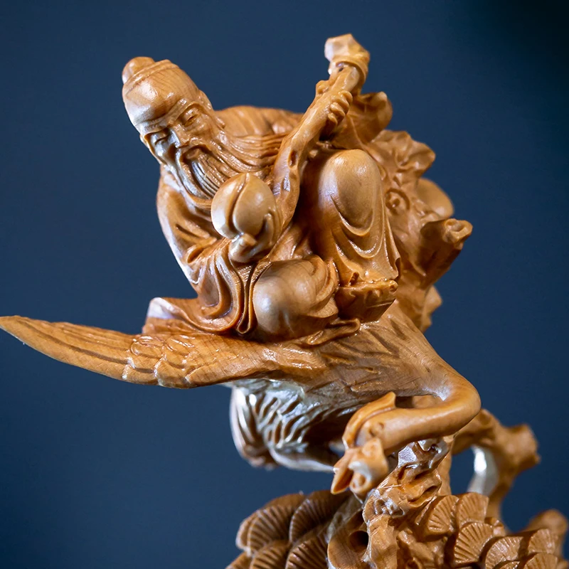 

Hand-Carved Wooden Fu Lu Shou Three Star Gods, Elegant Figurines for Home Decor, Wealth, Longevity, and Gift Giving